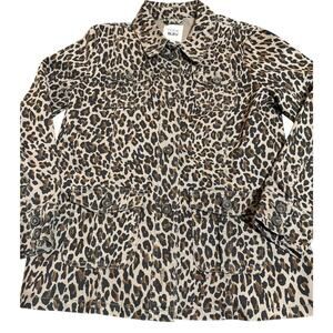 NWOT‎ Code Bleu Size Large Leopard Animal Print Women Jacket Button Up Chic